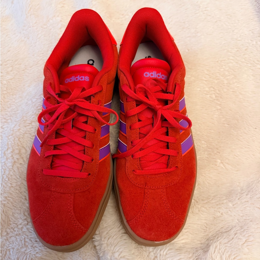 Adidas platform Scarlet and Violet Sneakers